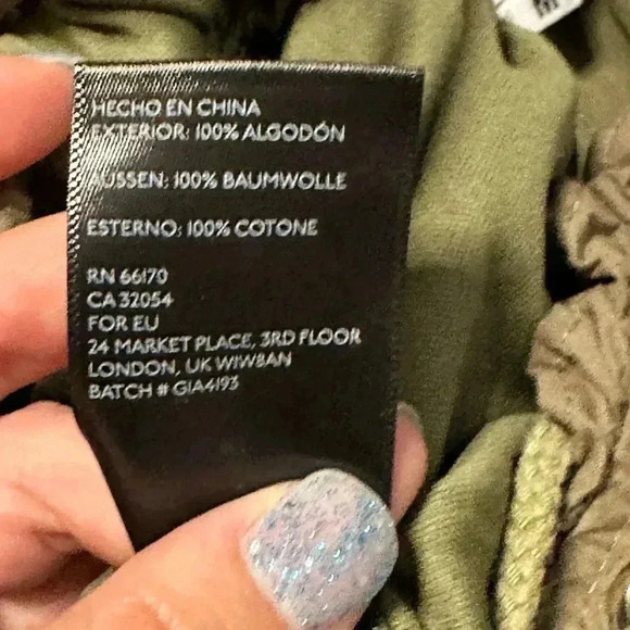 I AM GIA Green Off Shoulder Puff Sleeve Lace Up Corset Cropped Crop Top M - Picture 7 of 8